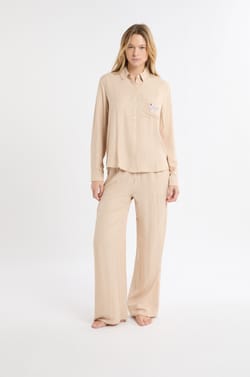 Camisa de pijama a rayas con bordado d&aacute;lmata;${refinementColor}