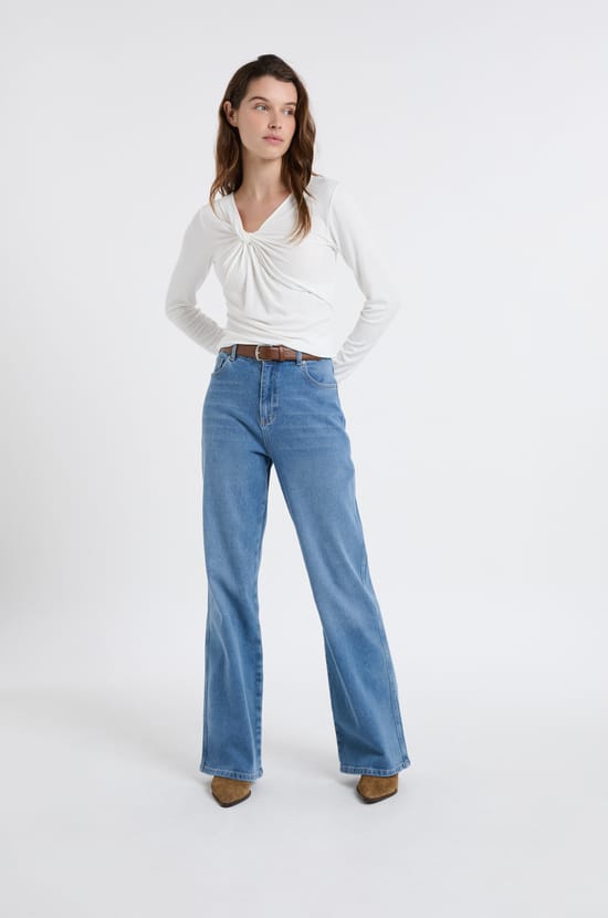 Straight cotton jeans;${refinementColor}