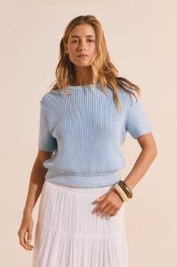 Pull manches courtes avec coton;${refinementColor}