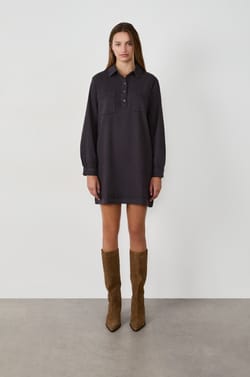 Robe chemiser en denim surteint;${refinementColor}