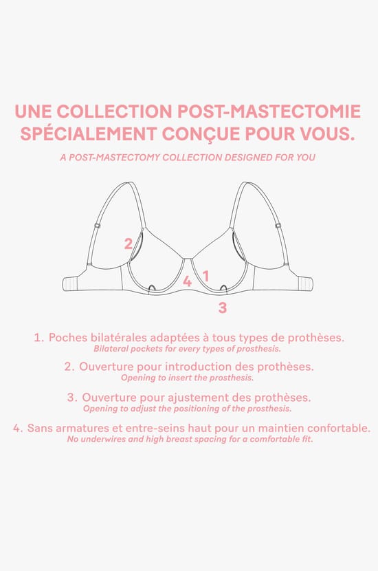 Soutien-gorge post-mastectomie coques fines sans armatures;${refinementColor}