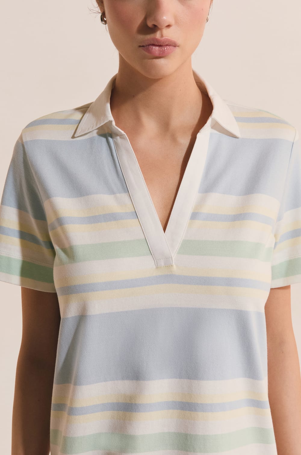 Robe courte &agrave; rayures en coton;${refinementColor}