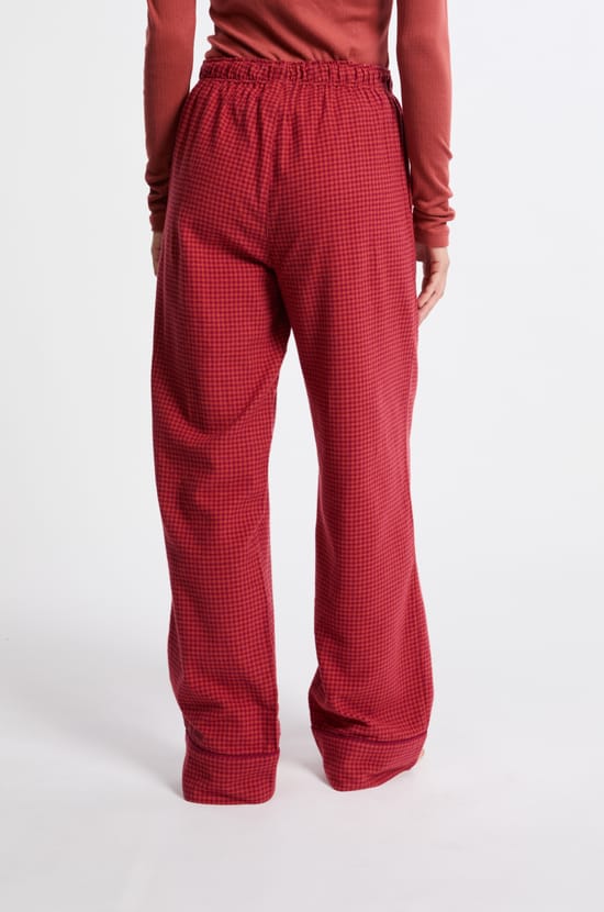 Pantalon de pyjama à carreaux en coton;${refinementColor}
