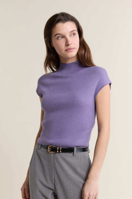 Pull sans manches col montant;${refinementColor}