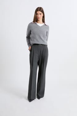 V-neck Cashmere Sweater;${refinementColor}