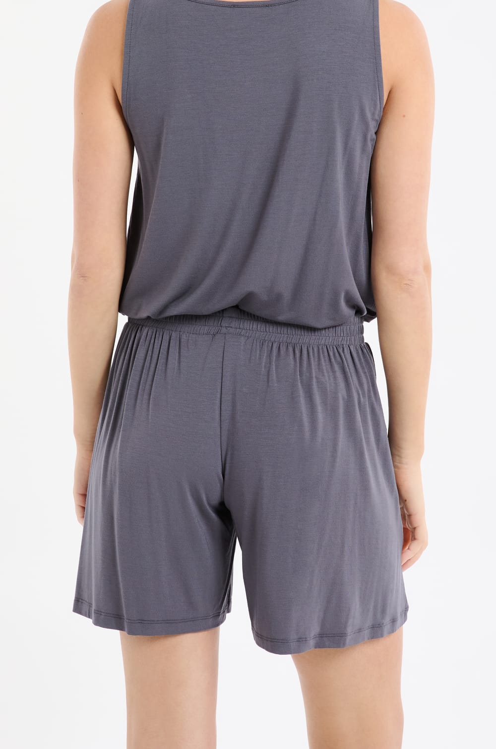 Pantal&oacute;n corto de pijama liso de modal;${refinementColor}