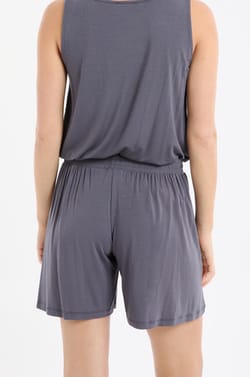 Pantal&oacute;n corto de pijama liso de modal;${refinementColor}