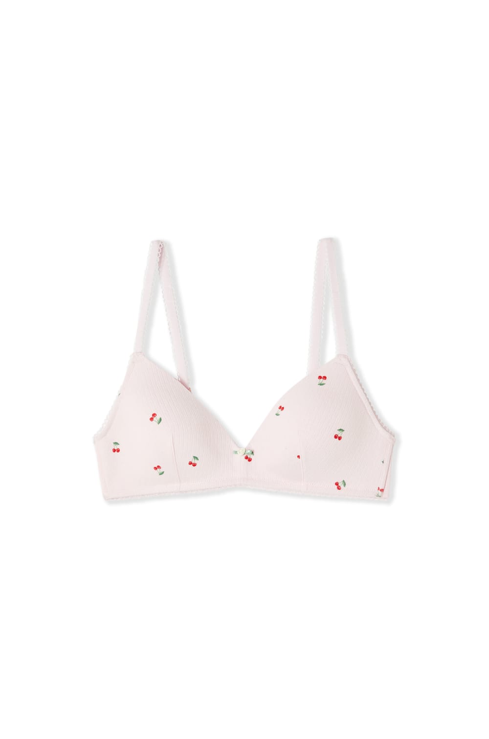 Soutien-gorge &agrave; coques fines en coton pointelle &agrave; motifs;${refinementColor}