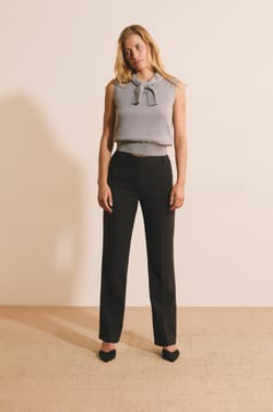 Pull sans manches avec lien &agrave; nouer en coton;${refinementColor}