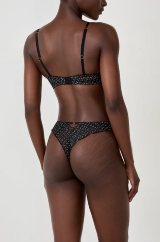 Polka dot tulle tanga;${refinementColor}