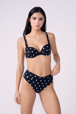 Polka dot push-up bikini top;${refinementColor}