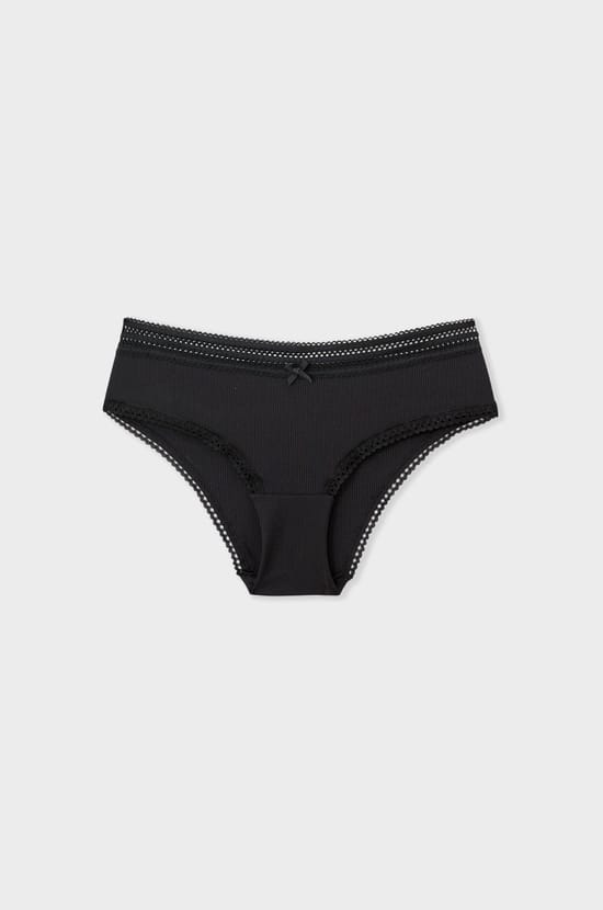 Microfibre Boyshort with Lace Details;${refinementColor}