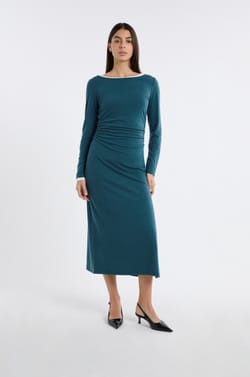 Long Dress with Boat Neckline;${refinementColor}