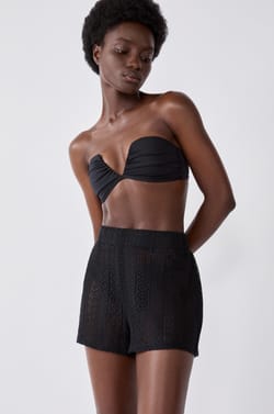 Pantalones cortos de playa de ganchillo;${refinementColor}