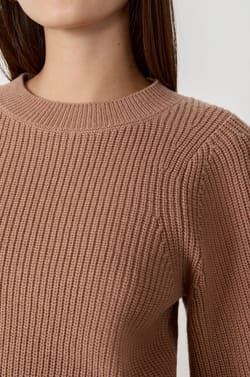 Puff Sleeve Sweater;${refinementColor}
