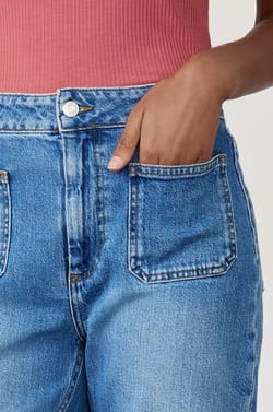 Rechte jeans van katoen;${refinementColor}