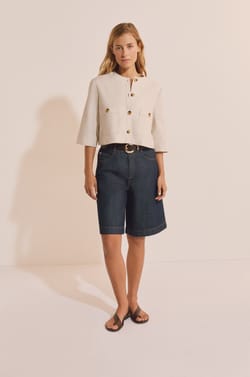 Veste courte en lin;${refinementColor}