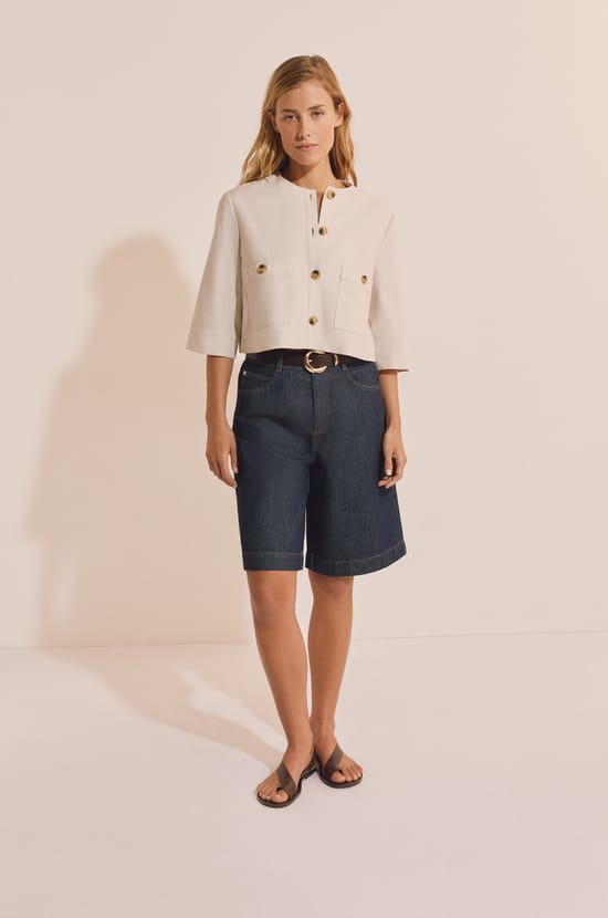 Veste courte en lin;${refinementColor}