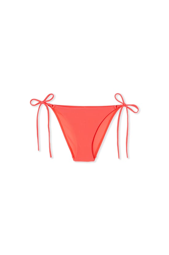 Bas de maillot de bain bikini &agrave; nouer satin&eacute;;${refinementColor}