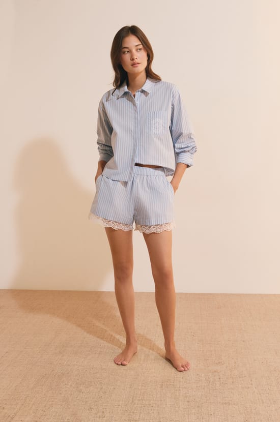 Short de pyjama &agrave; rayures;${refinementColor}