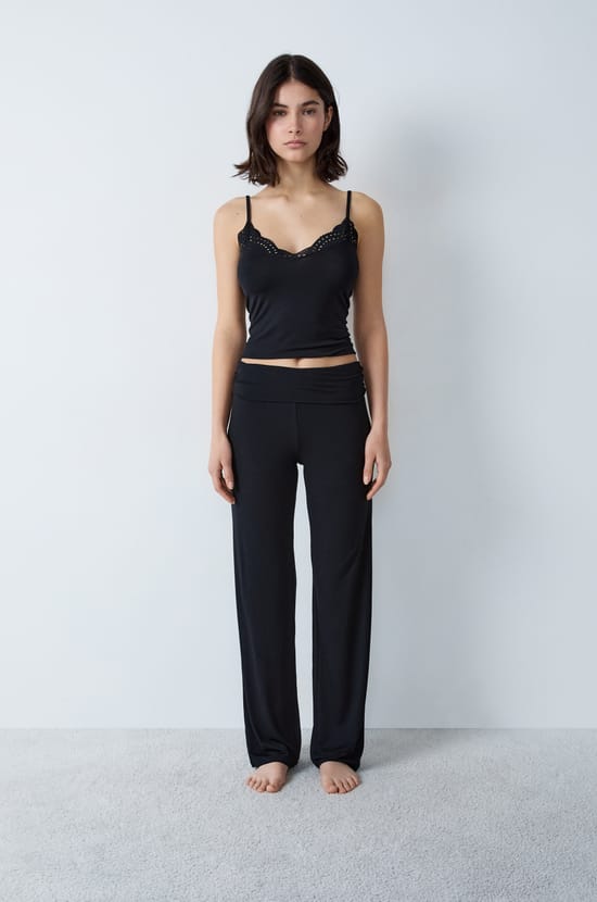 Wide Modal Pyjama Trousers;${refinementColor}