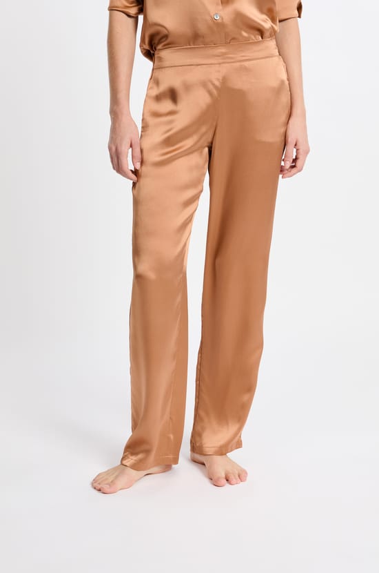 Pantalon de pyjama en soie;${refinementColor}