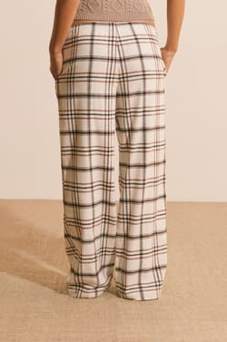 Pantalon de pyjama &agrave; carreaux en coton;${refinementColor}
