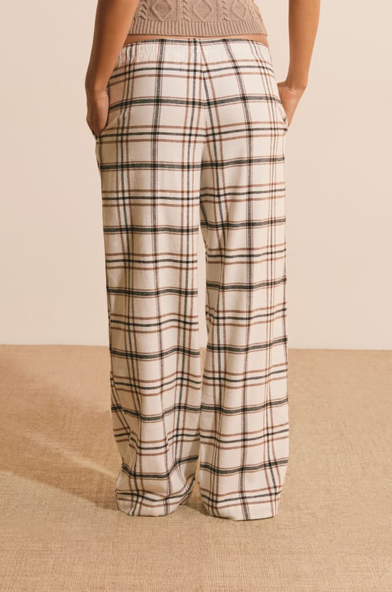 Pantalon de pyjama &agrave; carreaux en coton;${refinementColor}