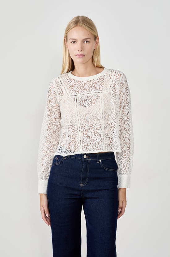 Top en dentelle;${refinementColor}