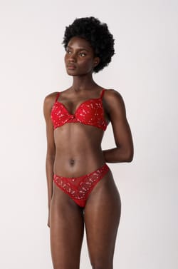 Embroidered Tulle Tanga;${refinementColor}