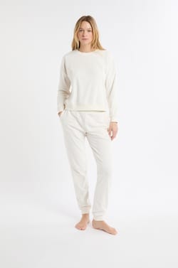 Pyjama Sweatshirt with Star Motifs;${refinementColor}