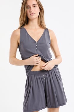 Camiseta de pijama sin mangas de modal;${refinementColor}