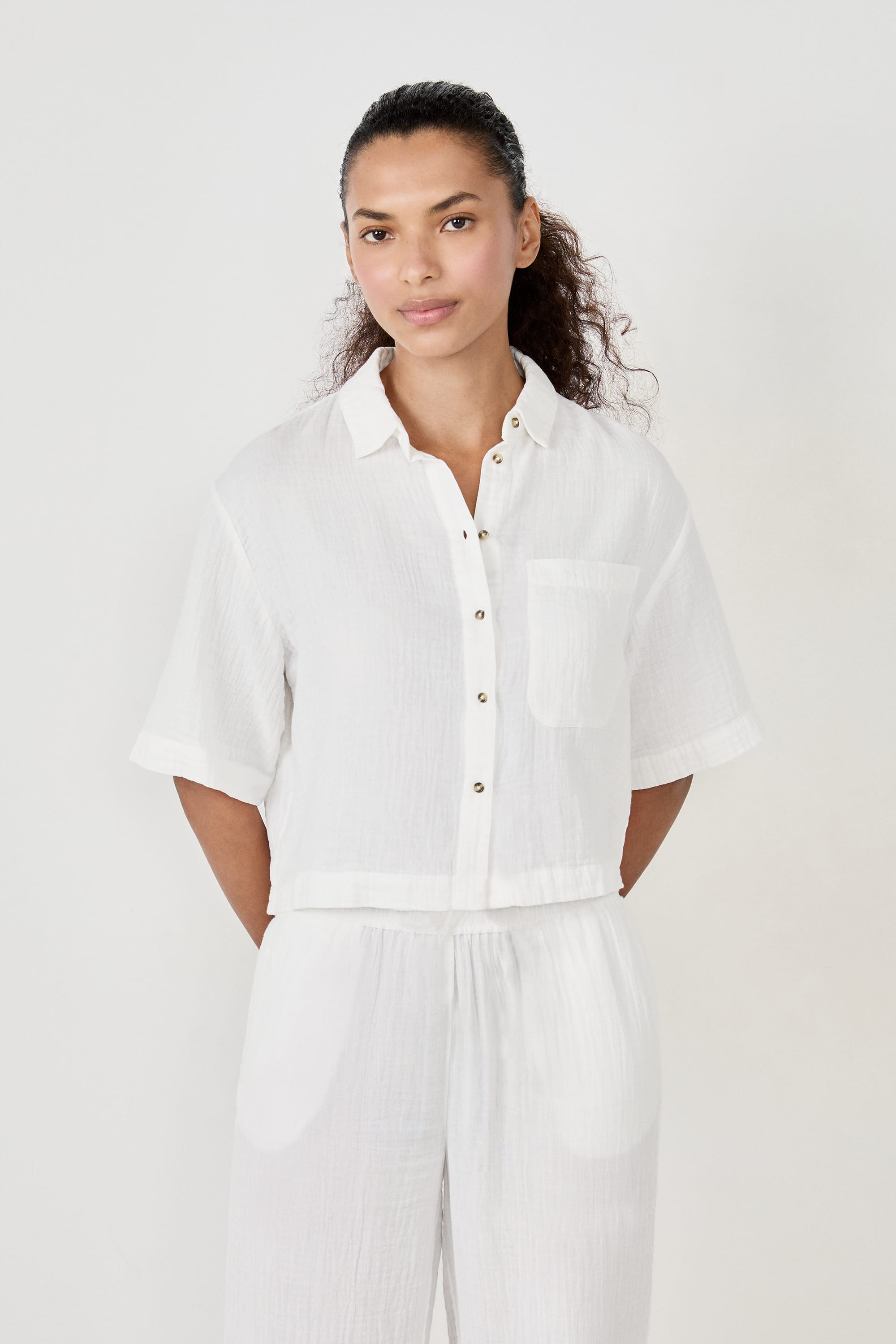 chemise manches courtes 100% coton