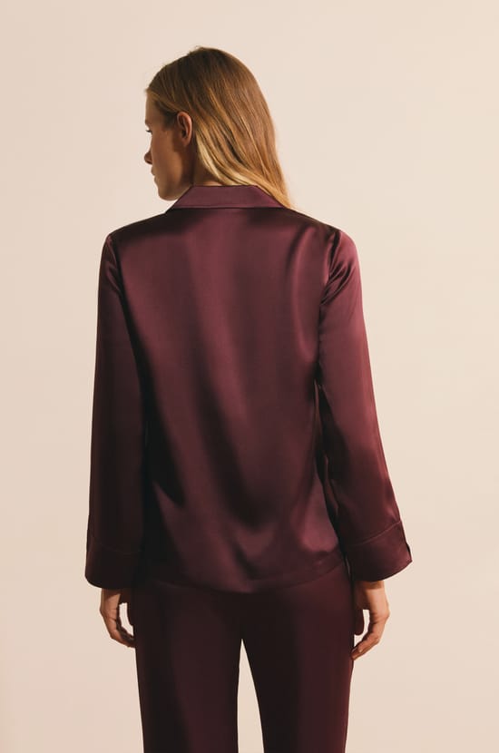 Chemise de pyjama en soie;${refinementColor}
