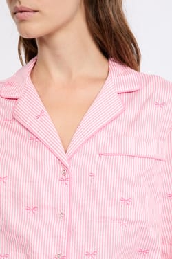 Chemise de pyjama en coton à motifs;${refinementColor}
