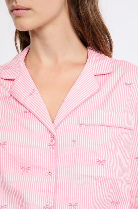 Chemise de pyjama en coton à motifs;${refinementColor}