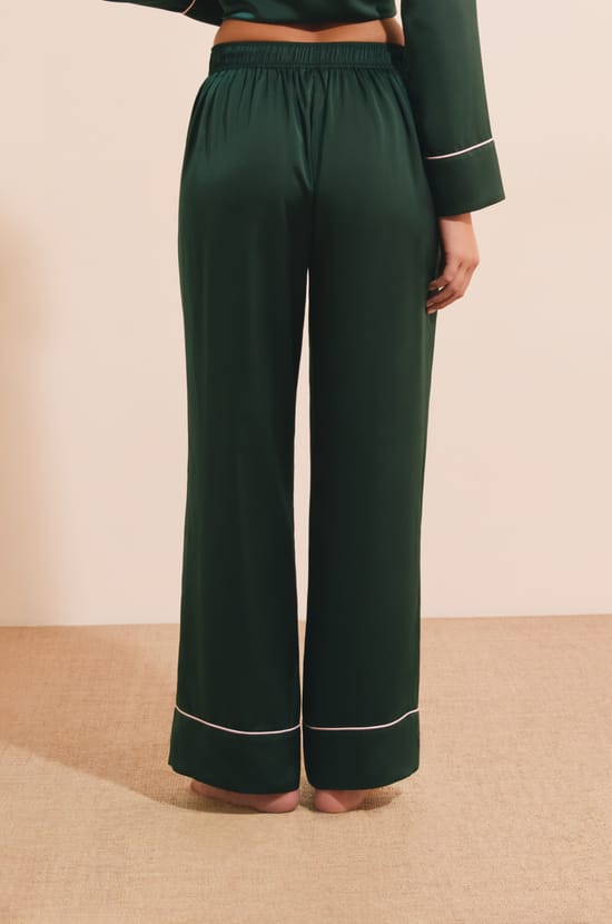 Pantalon de pyjama satin&eacute;;${refinementColor}