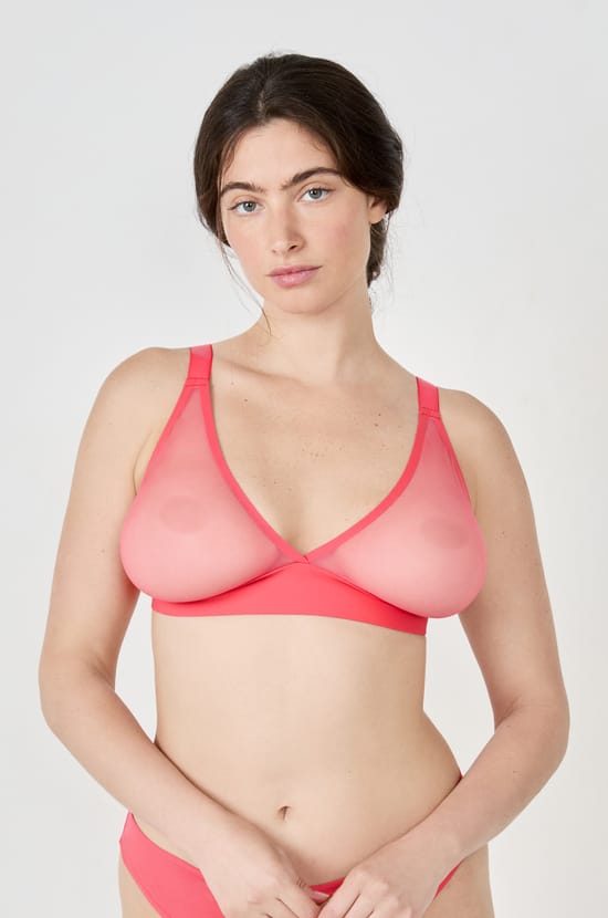 Wireless Triangle Bra Tulle;${refinementColor}
