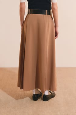 Jupe midi &agrave; pinces;${refinementColor}