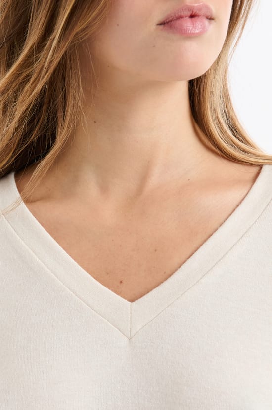 Sweatshirt de pyjama col V;${refinementColor}