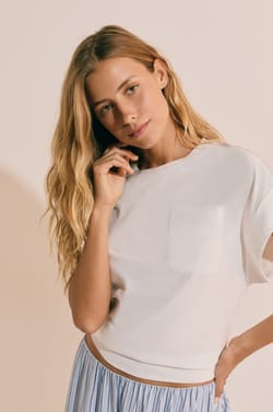 T-shirt &agrave; manches courtes en coton;${refinementColor}