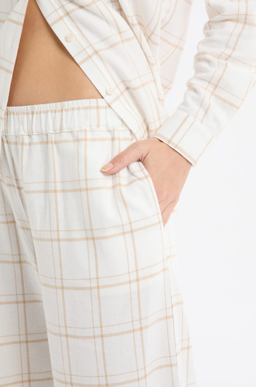 Cotton Plaid Pajama Pants;${refinementColor}