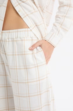 Cotton Plaid Pajama Pants;${refinementColor}
