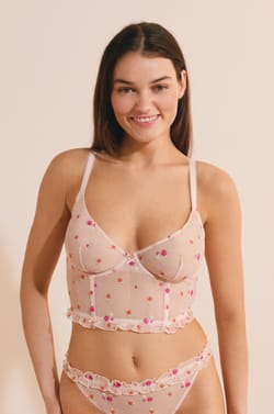 Soutien-gorge bustier avec broderie;${refinementColor}