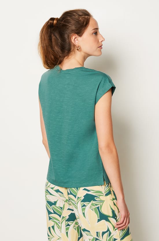 Cotton T-shirt with Lemon Detail;${refinementColor}