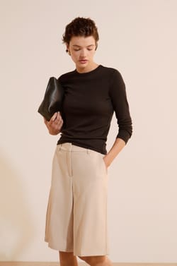 Long-sleeved T-shirt with modal cotton;${refinementColor}