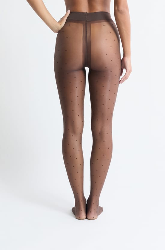 Collant transparent &agrave; pois - 15 Deniers;${refinementColor}