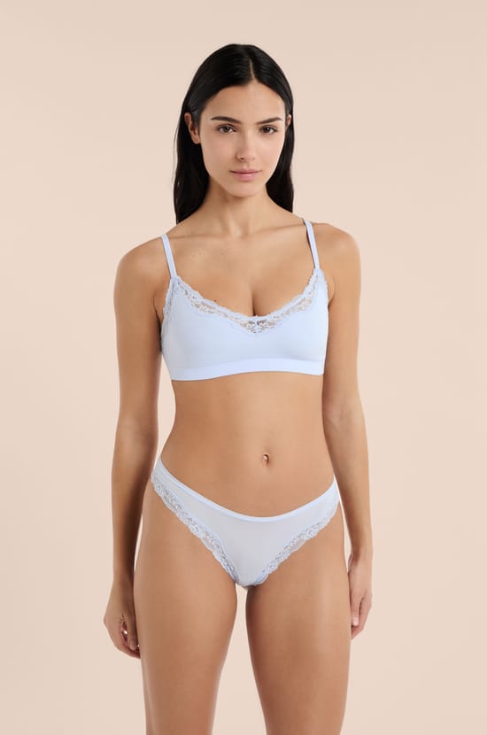 Brassi&egrave;re en microfibre et dentelle;${refinementColor}