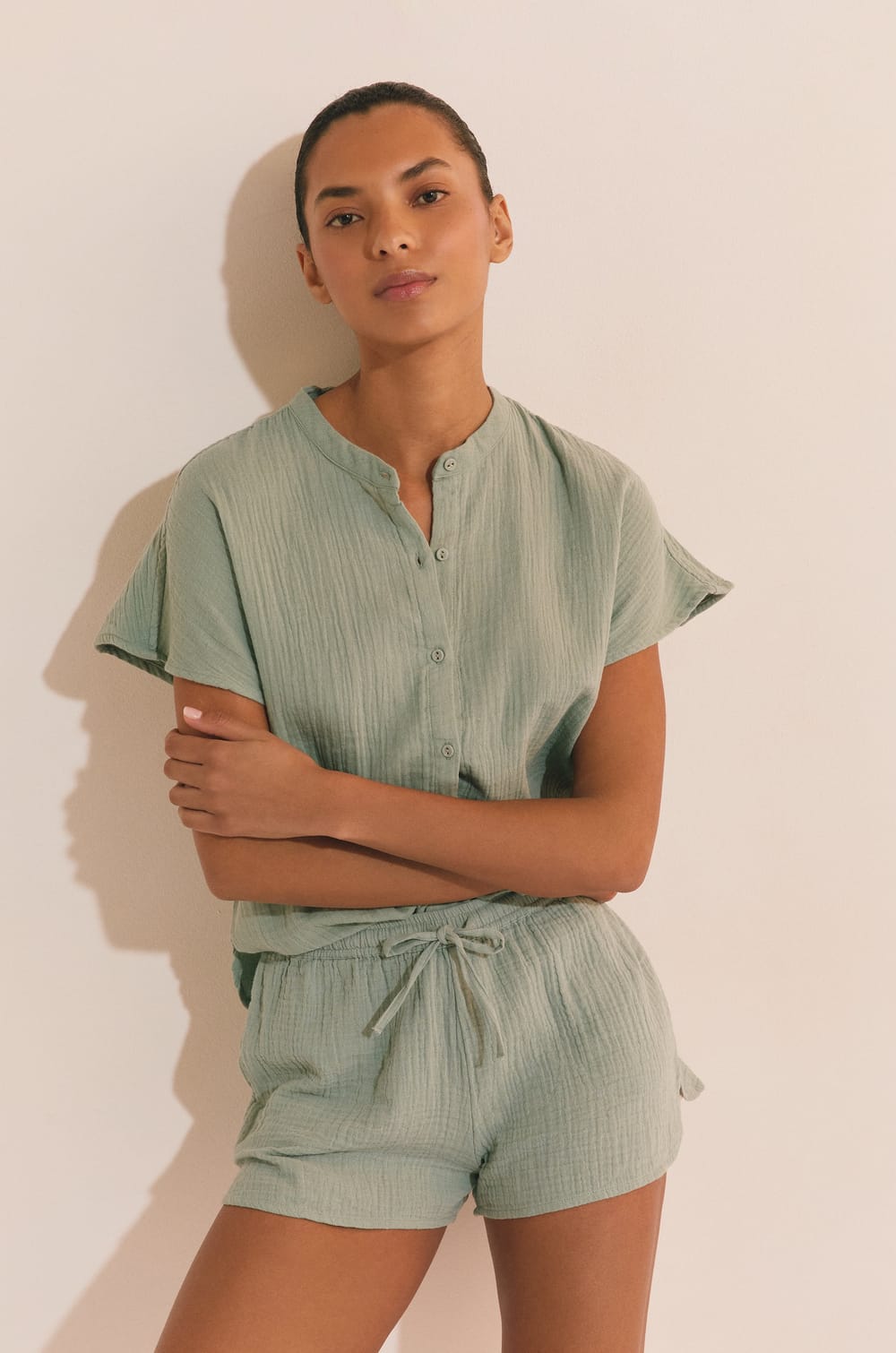 Short de pyjama en coton;${refinementColor}