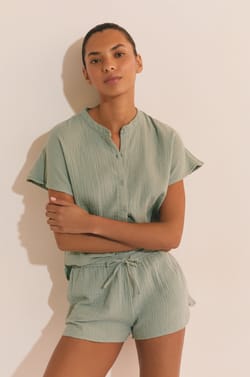 Short de pyjama en coton;${refinementColor}